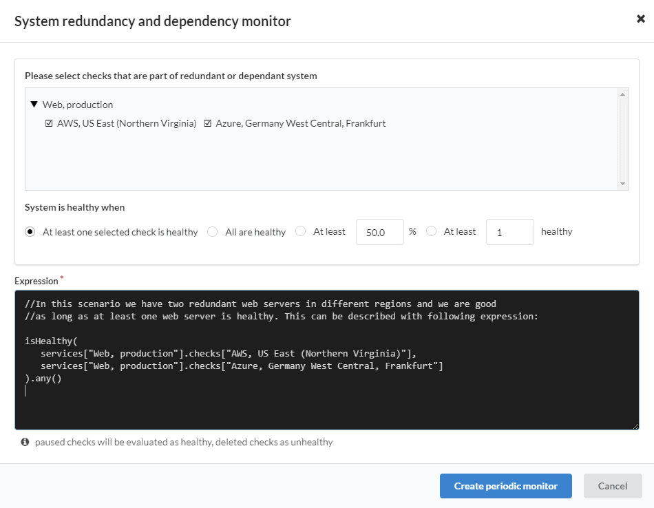 System redundancy and dependency monitor